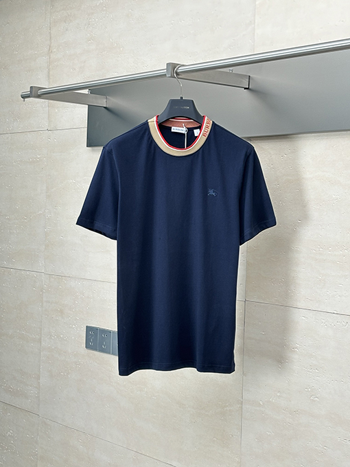 バーバリー新しい襟の衝突色の半袖Tシャツ