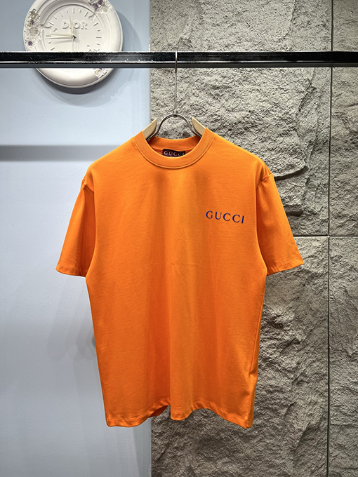 グッチ新しい厚手のマイクロラベル半袖Tシャツ