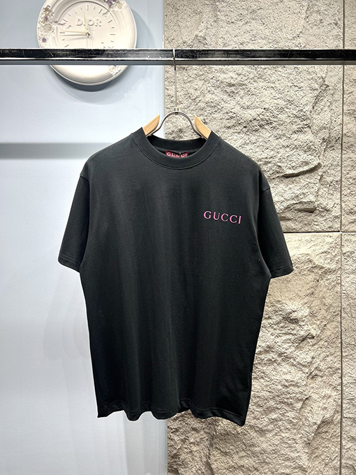 グッチ新しい厚手のマイクロラベル半袖Tシャツ