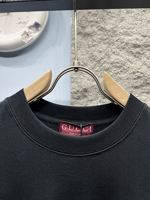 グッチ新しい厚手のマイクロラベル半袖Tシャツ