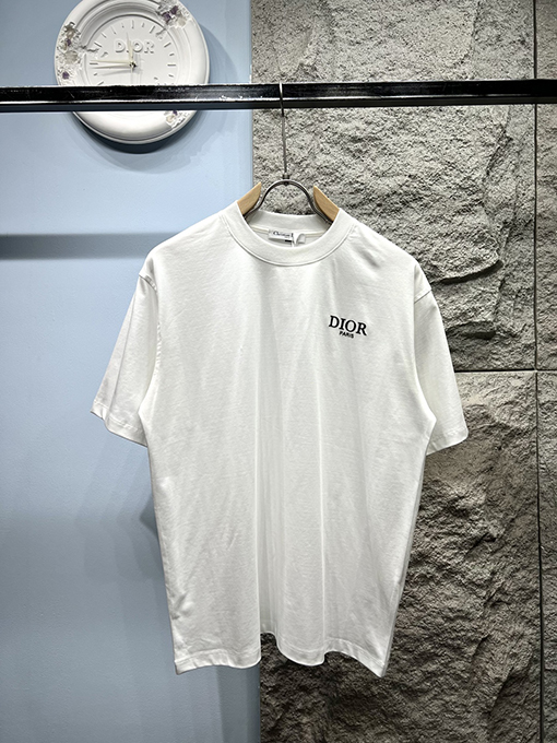 ディオール新しい色のロゴ半袖Tシャツ