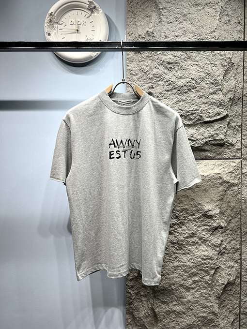 アレキサンダーワン落書きマイクロラベル半袖Tシャツ