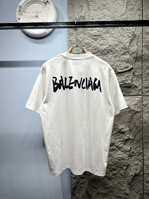 グッチXバレンシアガコラボコレクションサイン入りプリント半袖Tシャツ