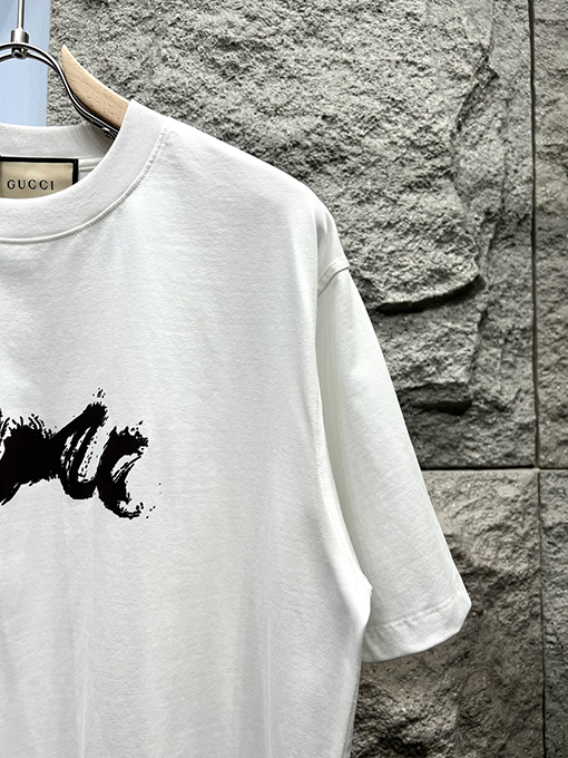 グッチXバレンシアガコラボコレクションサイン入りプリント半袖Tシャツ