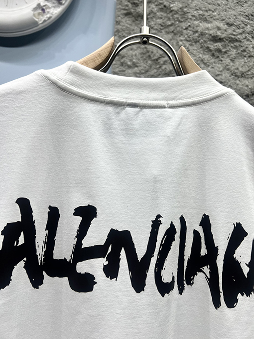 グッチXバレンシアガコラボコレクションサイン入りプリント半袖Tシャツ