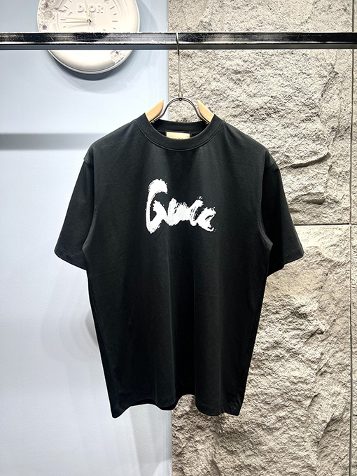 グッチXバレンシアガコラボコレクションサイン入りプリント半袖Tシャツ