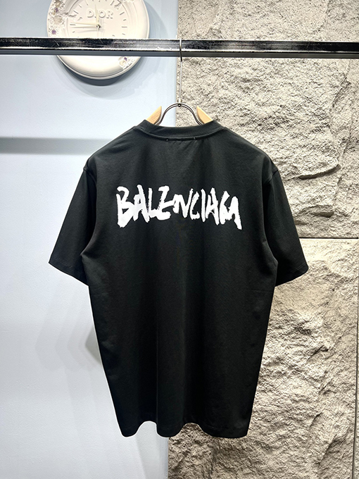 グッチXバレンシアガコラボコレクションサイン入りプリント半袖Tシャツ