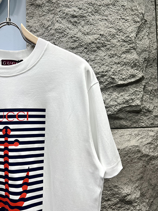 グッチスーパーコピー新しいアンカープリント半袖Tシャツ