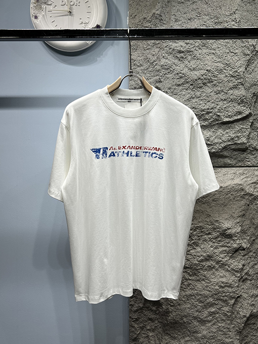アレキサンダーワン新しい欠けた文字の半袖Tシャツ