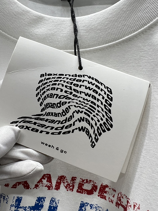 アレキサンダーワン新しい欠けた文字の半袖Tシャツ