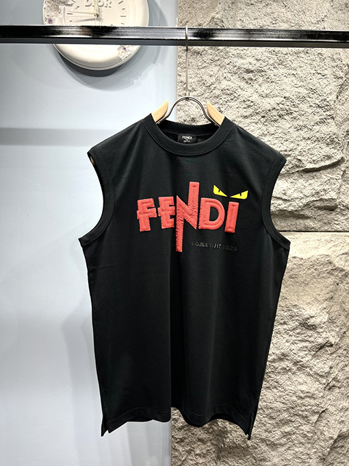 フェンディコピー発泡アルファベット半袖Tシャツ