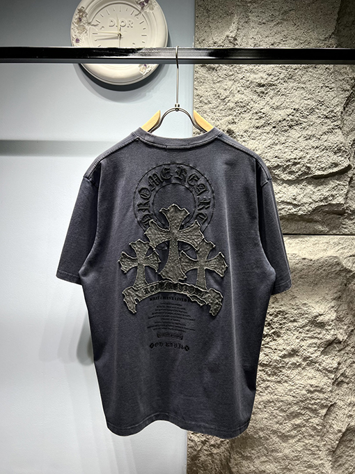 クロムハーツコピー新しい十字布刺繍半袖Tシャツ