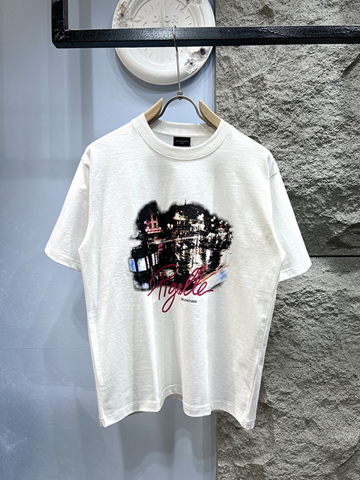 バレンシアガ新しいパリ半袖Tシャツ