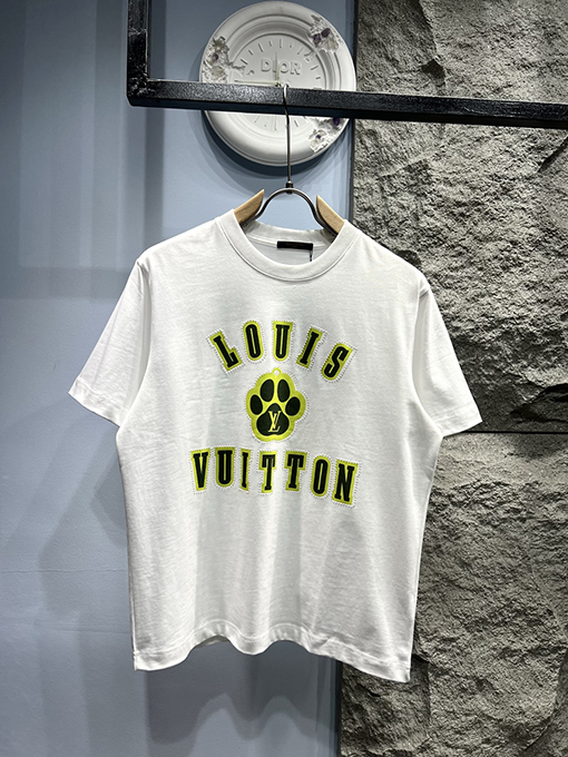 ルイヴィトンスーパーコピー新しい萌え犬の掌印半袖Tシャツ