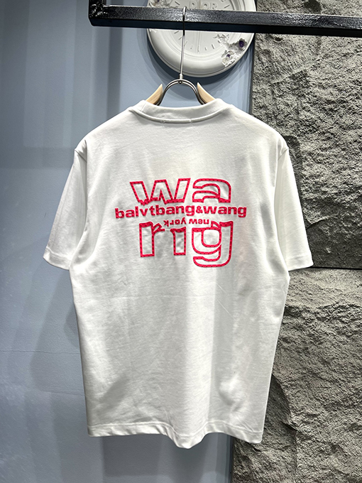 アレキサンダーワン新しい立体ロゴ文字半袖Tシャツ