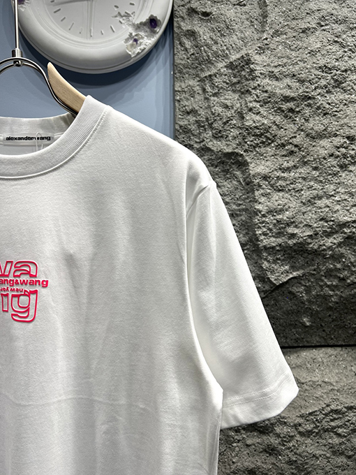 アレキサンダーワン新しい立体ロゴ文字半袖Tシャツ