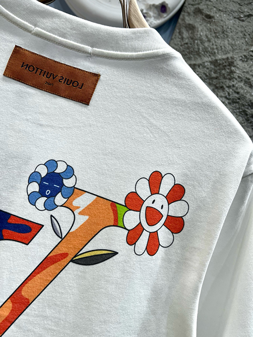 ルイヴィトン新しい太陽の花半袖Tシャツ