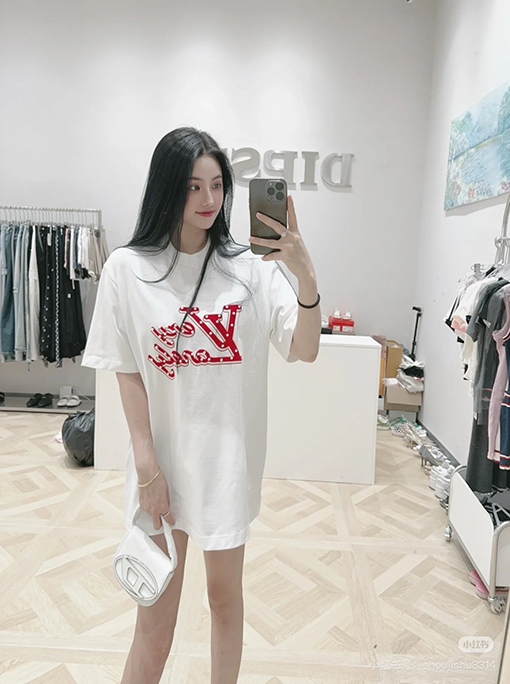 ルイヴィトンコピーパールレター半袖Tシャツ