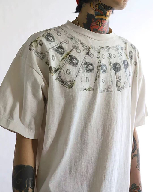 セント マイケル破壊風ヴィンテージTシャツ