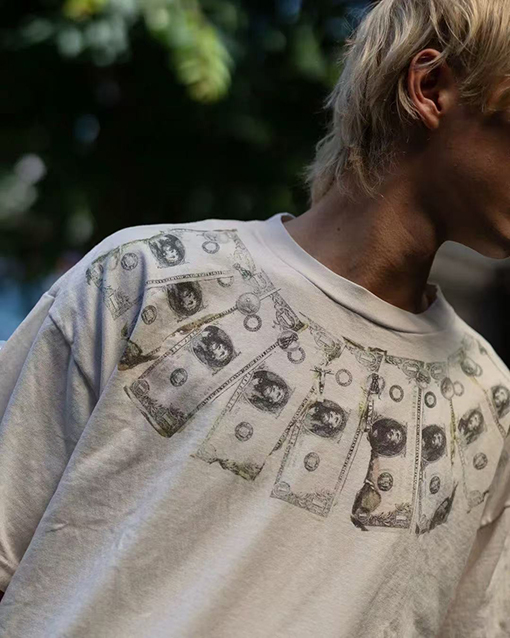 セント マイケル破壊風ヴィンテージTシャツ