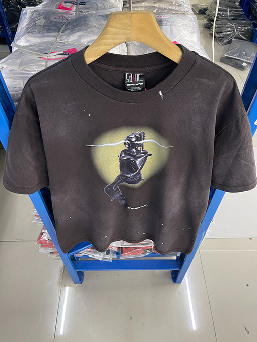 セント マイケル25SS“sorayama“水洗い古いTシャツ