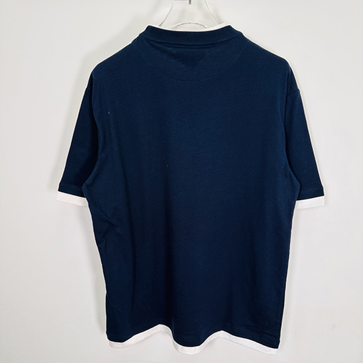 プラダコピー偽の2つのロゴロゴルーズ半袖Tシャツ