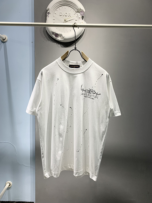 ルイヴィトン新しい手描きのインクTシャツ