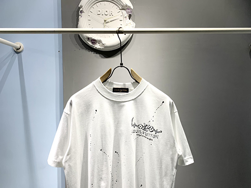 ルイヴィトン新しい手描きのインクTシャツ