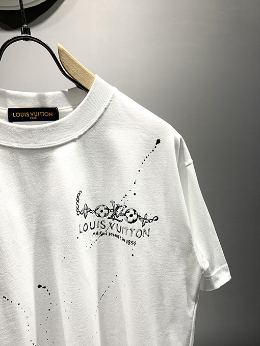 ルイヴィトン新しい手描きのインクTシャツ