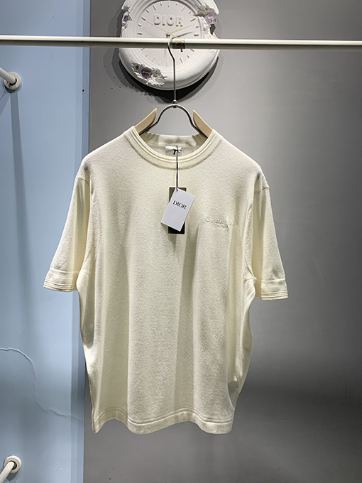 ディオール新しいウールロゴ刺繍Tシャツ