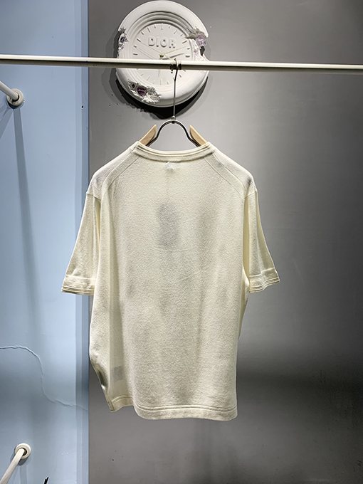 ディオール新しいウールロゴ刺繍Tシャツ