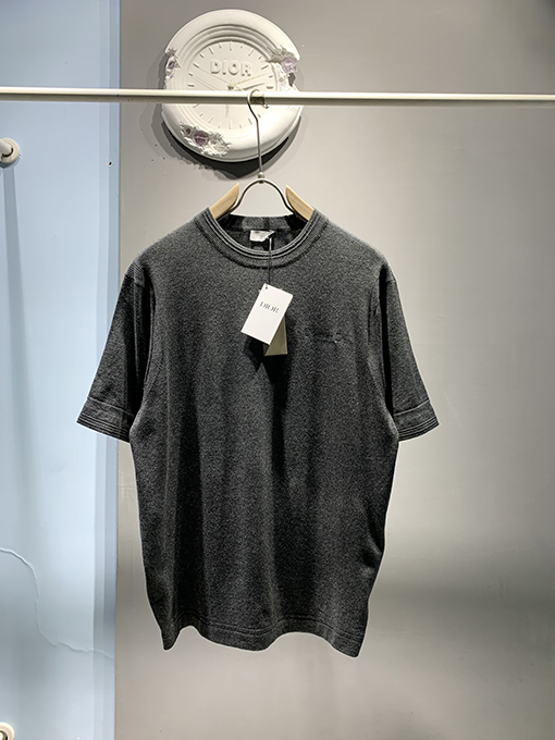 ディオール新しいウールロゴ刺繍Tシャツ