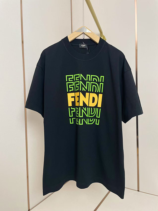 フェンディ新しいアルファベットのシリコンプリントTシャツ