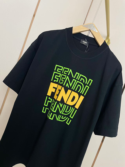 フェンディ新しいアルファベットのシリコンプリントTシャツ
