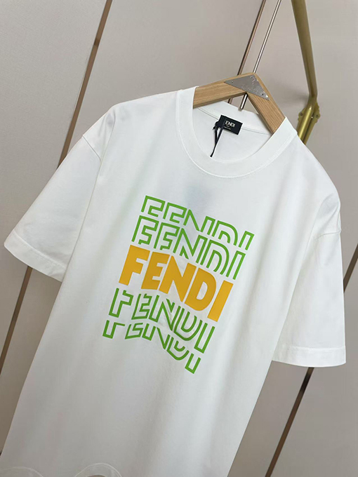 フェンディ新しいアルファベットのシリコンプリントTシャツ
