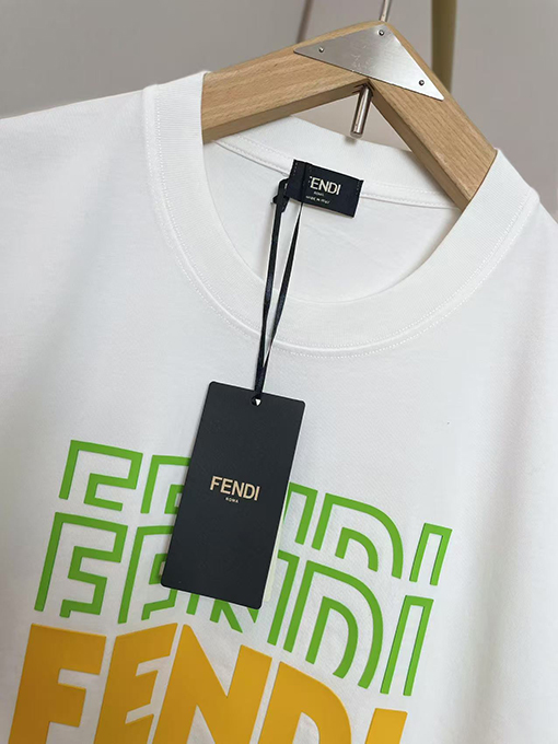 フェンディ新しいアルファベットのシリコンプリントTシャツ