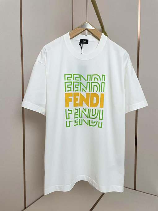 フェンディ新しいアルファベットのシリコンプリントTシャツ