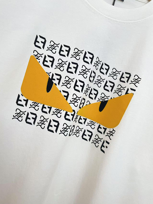 フェンディ新しい黄色の目のTシャツ