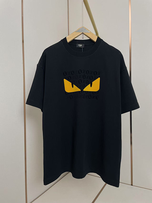 フェンディ新しい黄色の目のTシャツ