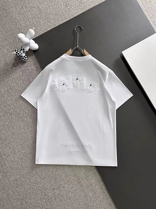 クロムハーツクラシックなクロスステッカーハードウェア刺繍半袖シャツ