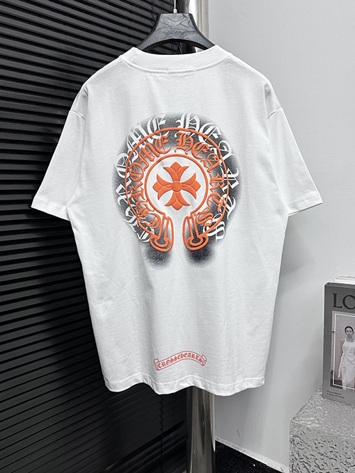 クロムハーツサンスクリット馬蹄発泡プリント半袖Tシャツ