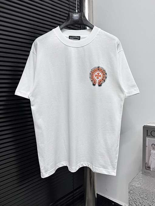 クロムハーツサンスクリット馬蹄発泡プリント半袖Tシャツ