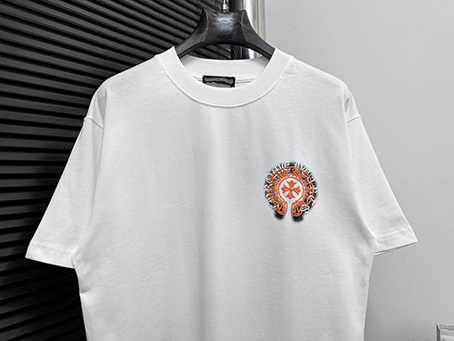 クロムハーツサンスクリット馬蹄発泡プリント半袖Tシャツ