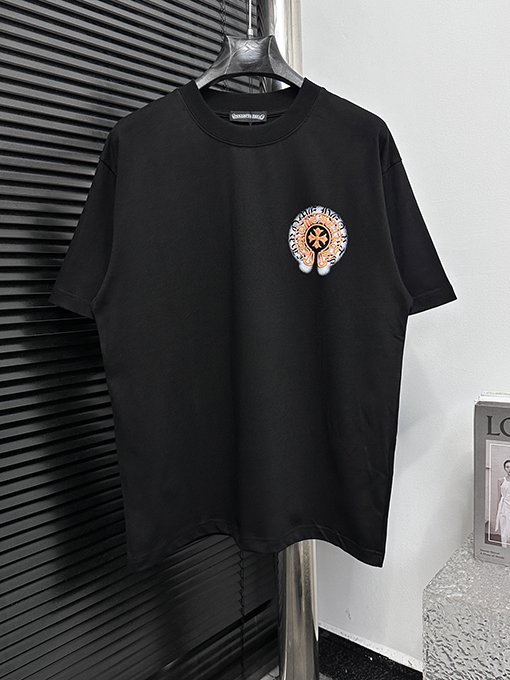 クロムハーツサンスクリット馬蹄発泡プリント半袖Tシャツ
