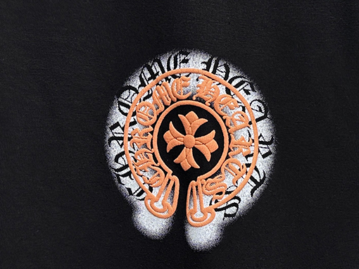クロムハーツサンスクリット馬蹄発泡プリント半袖Tシャツ