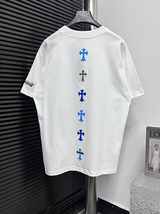 クロムハーツコピータグ付きレザー半袖Tシャツ