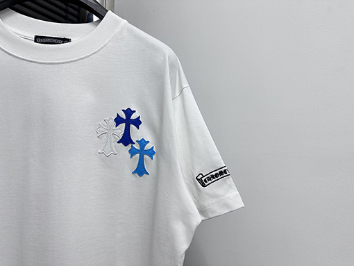 クロムハーツコピータグ付きレザー半袖Tシャツ