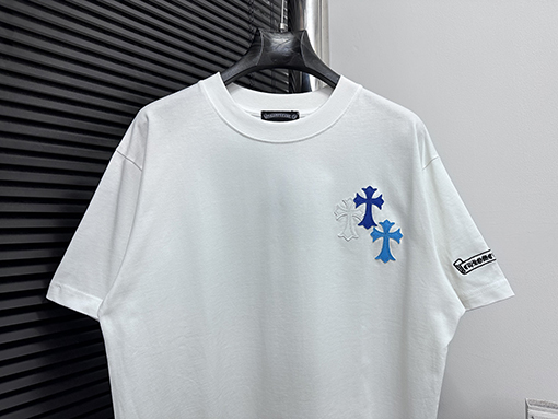 クロムハーツコピータグ付きレザー半袖Tシャツ