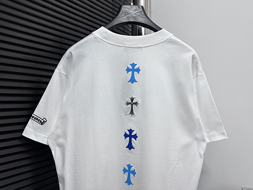 クロムハーツコピータグ付きレザー半袖Tシャツ