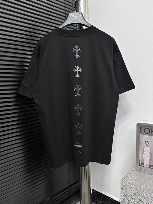 クロムハーツコピータグ付きレザー半袖Tシャツ